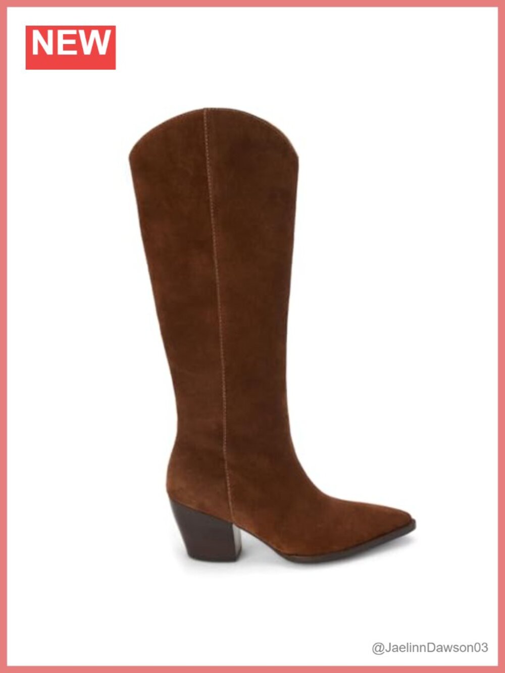 Leather Knee High Equestrian Boots Pointed Toe Block Heel Zip Closure
